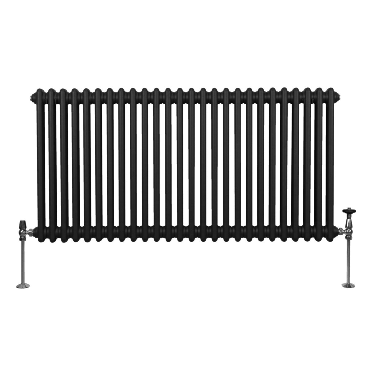 Traditional 2 Column Radiator - 600 x 1192mm - Black