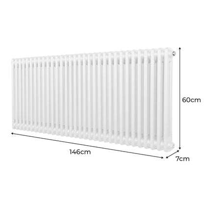 Traditional 2 Column Radiator - 600 x 1462mm - White