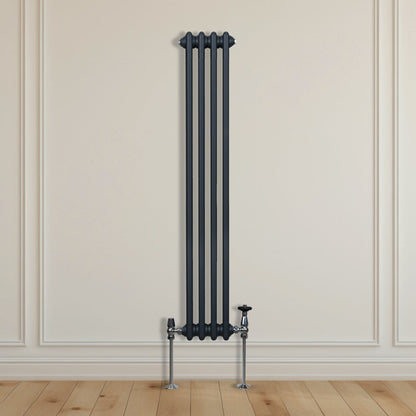 Traditional 2 Column Radiator - 1500 x 202mm - Anthracite Grey