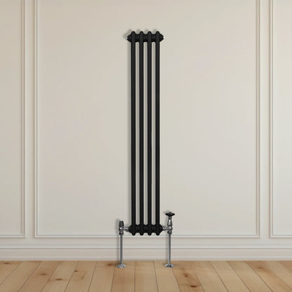 Traditional 2 Column Radiator - 1500 x 202mm - Black