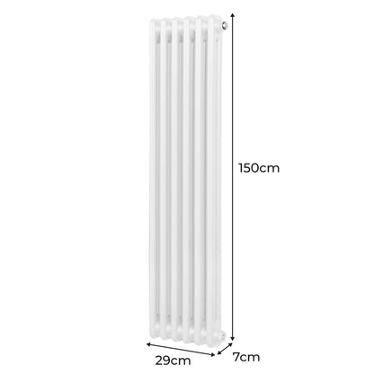 Traditional 2 Column Radiator - 1500 x 292mm - White