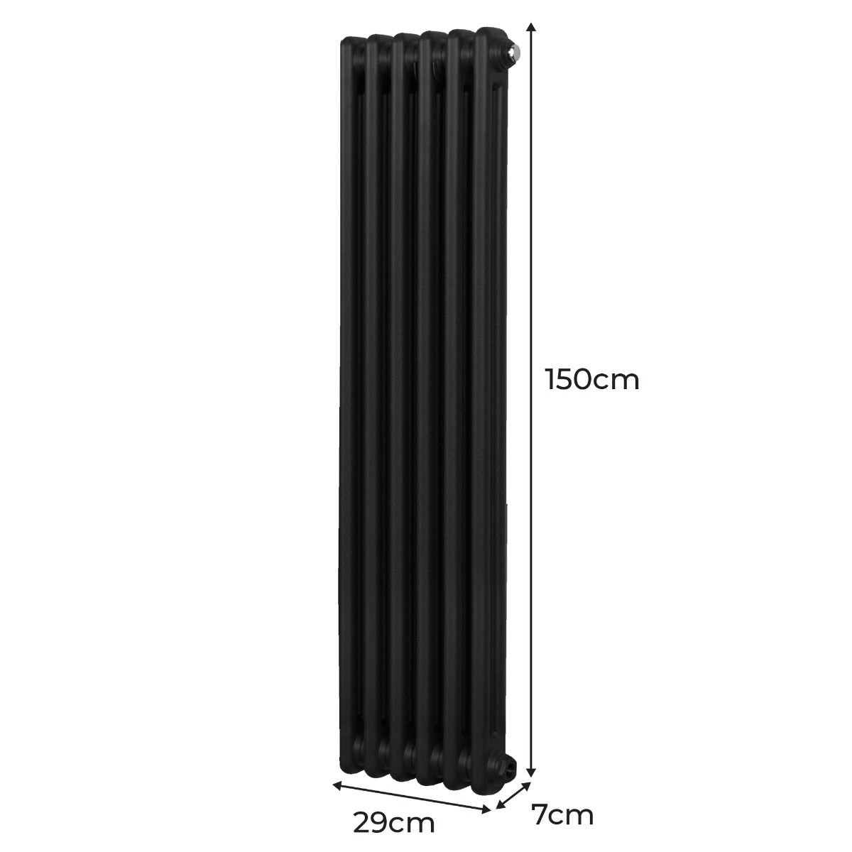 Traditional 2 Column Radiator - 1500 x 292mm - Black