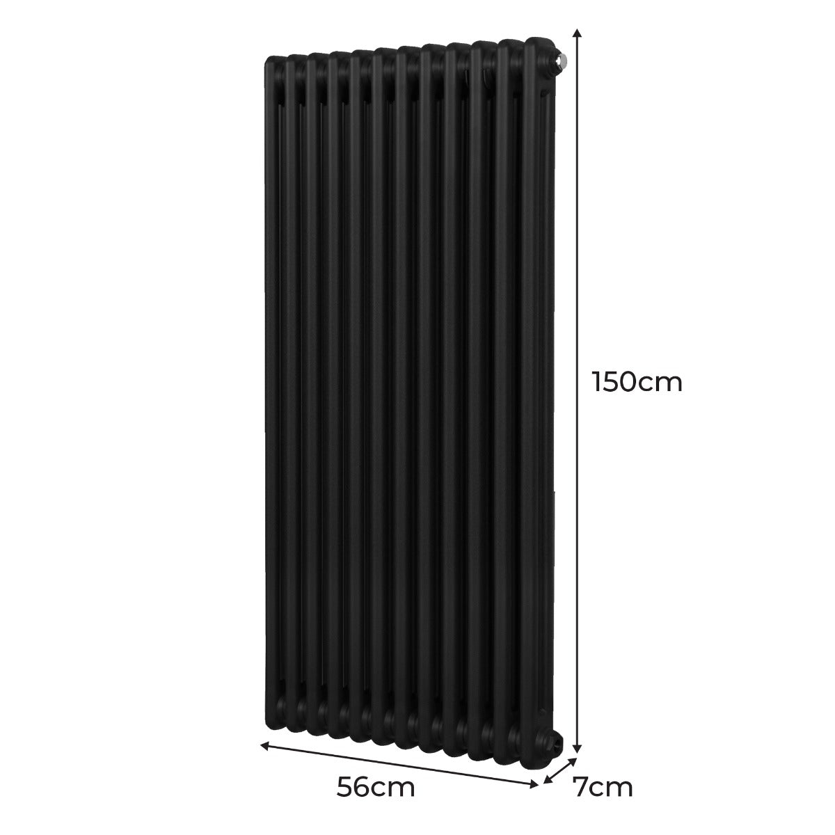 Traditional 2 Column Radiator - 1500 x 562mm - Black