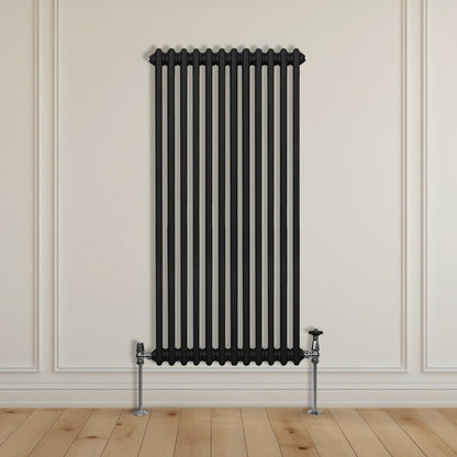 Traditional 2 Column Radiator - 1500 x 562mm - Black