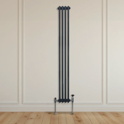 Traditional 2 Column Radiator - 1800 x 202mm - Anthracite Grey