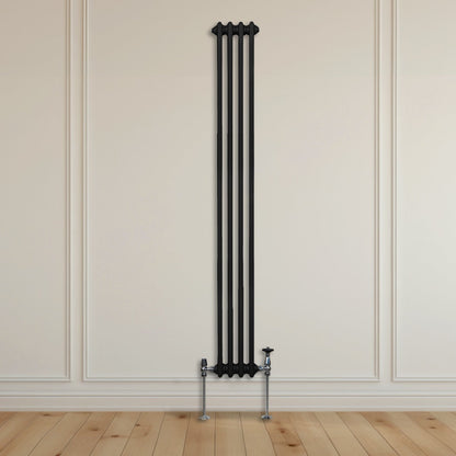 Traditional 2 Column Radiator - 1800 x 202mm - Black