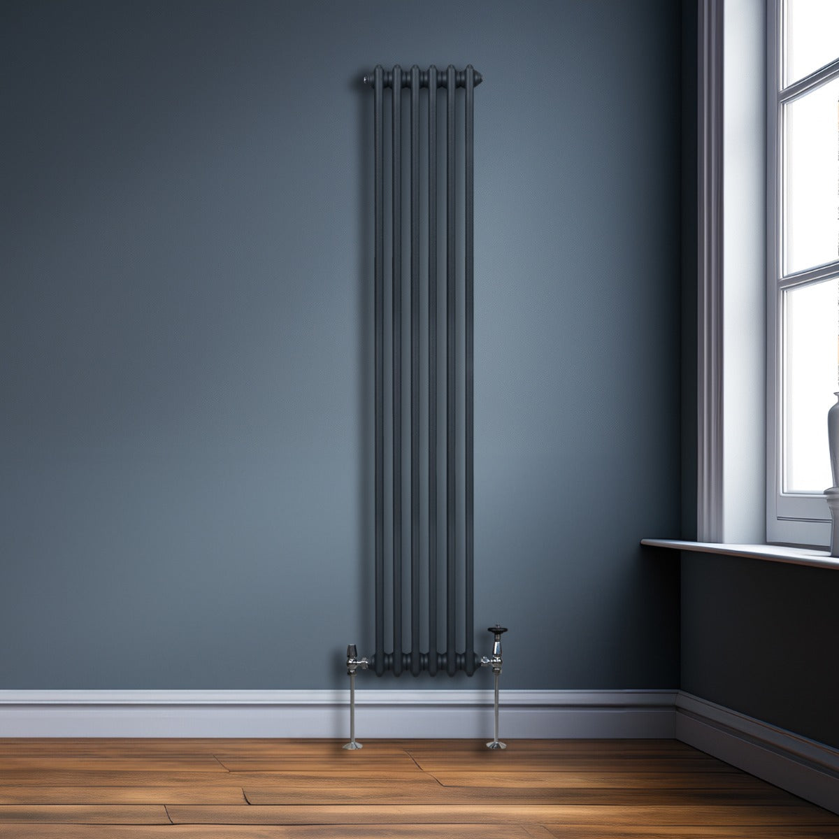 Traditional 2 Column Radiator - 1800 x 292mm - Anthracite Grey