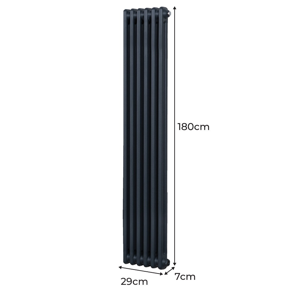 Traditional 2 Column Radiator - 1800 x 292mm - Anthracite Grey