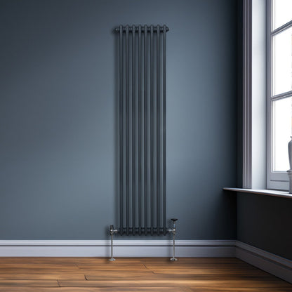 Traditional 2 Column Radiator - 1800 x 382mm - Anthracite Grey