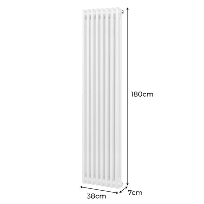 Traditional 2 Column Radiator - 1800 x 382mm - White