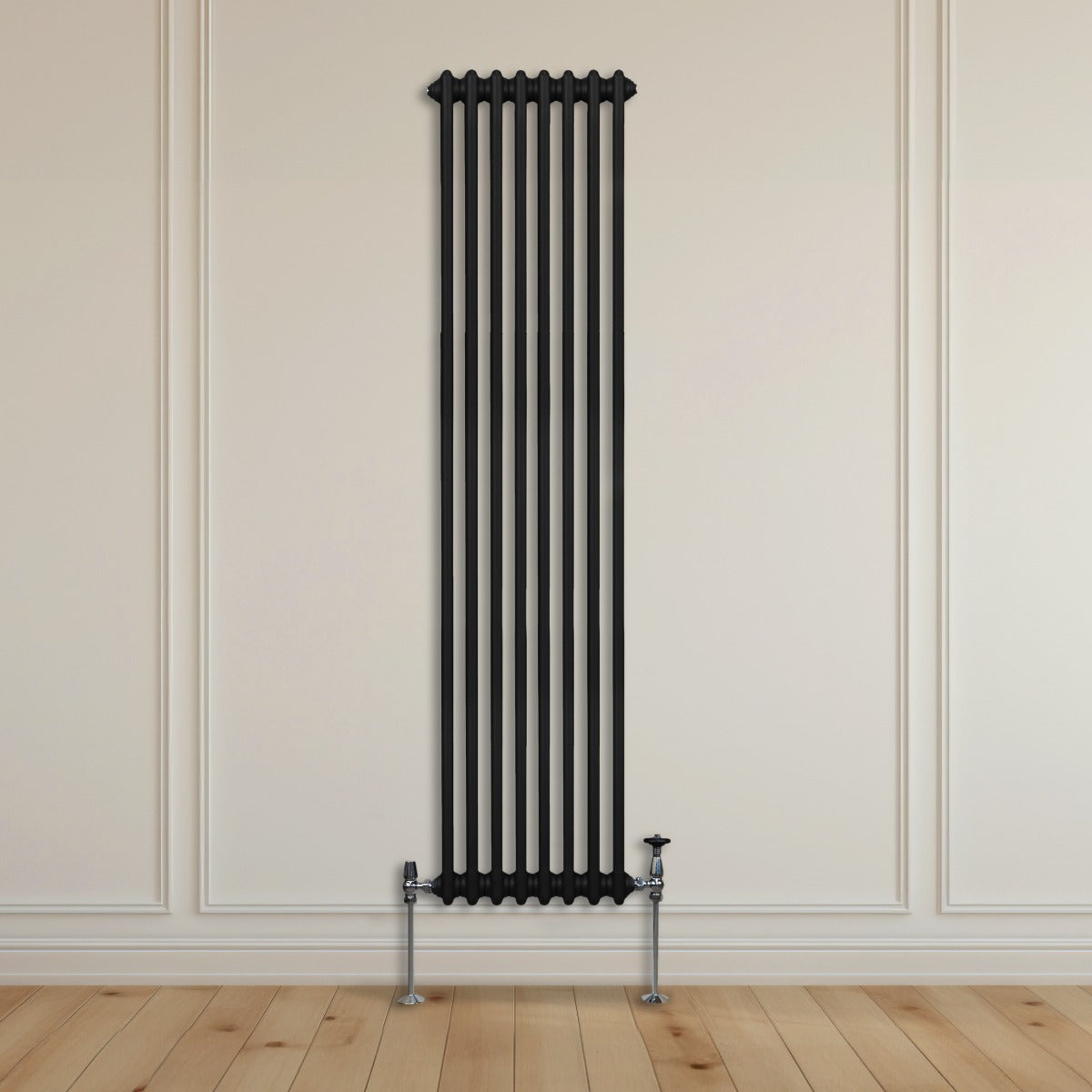 Traditional 2 Column Radiator - 1800 x 382mm - Black