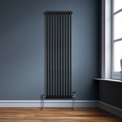 Traditional 2 Column Radiator - 1800 x 472mm - Black