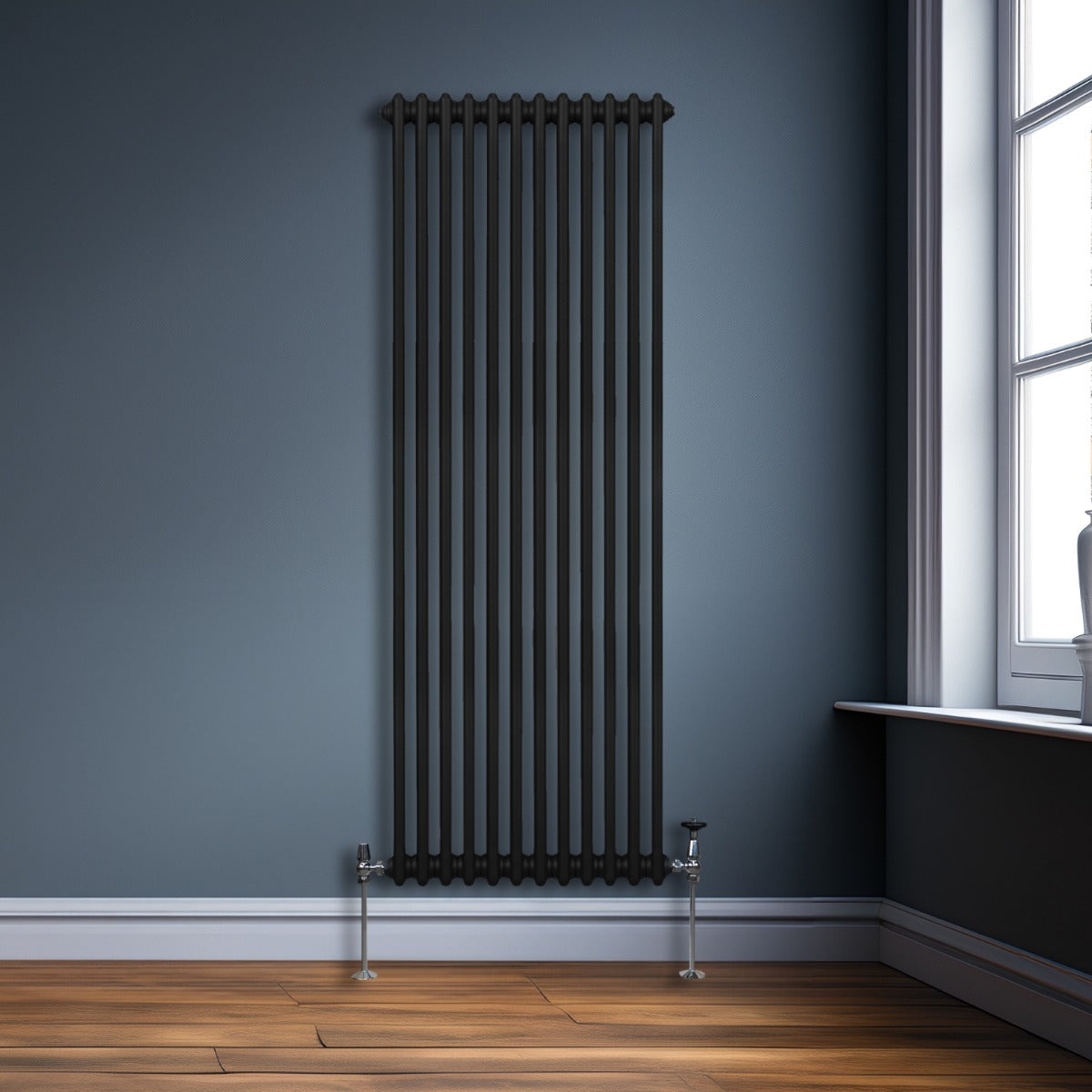 Traditional 2 Column Radiator - 1800 x 562mm - Black