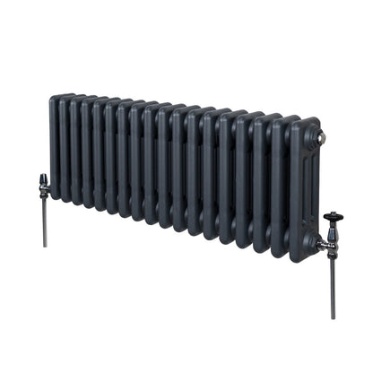 Traditional 3 Column Radiator - 300 x 832mm - Anthracite Grey