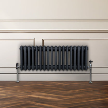 Traditional 3 Column Radiator - 300 x 832mm - Anthracite Grey