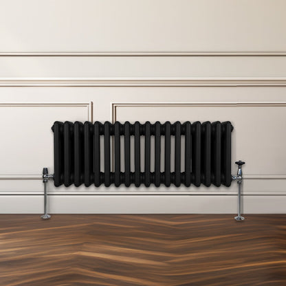 Traditional 3 Column Radiator - 300 x 832mm - Black