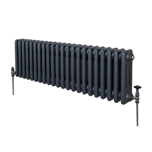 Traditional 3 Column Radiator - 300 x 1012mm - Anthracite Grey