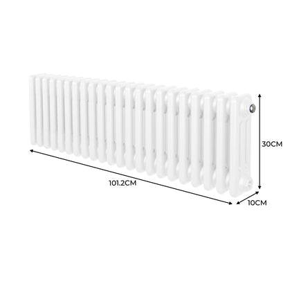 Traditional 3 Column Radiator - 300 x 1012mm - White