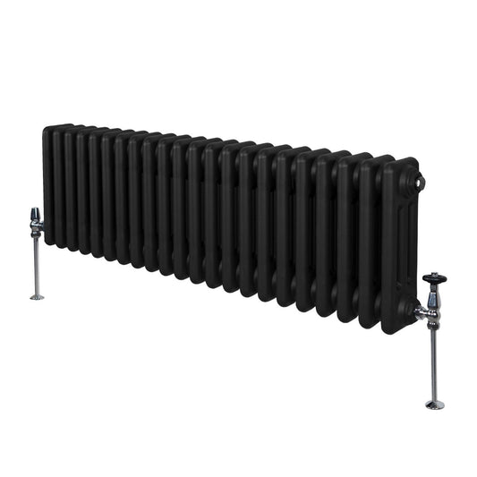 Traditional 3 Column Radiator - 300 x 1012mm - Black