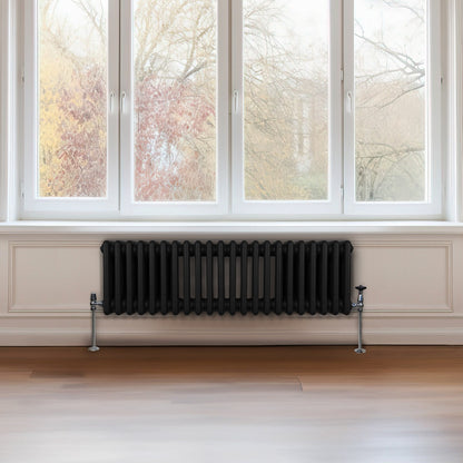 Traditional 3 Column Radiator - 300 x 1012mm - Black