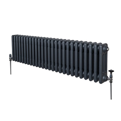 Traditional 3 Column Radiator - 300 x 1192mm - Anthracite Grey