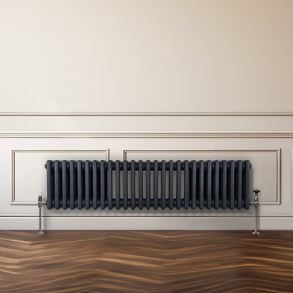 Traditional 3 Column Radiator - 300 x 1192mm - Anthracite Grey