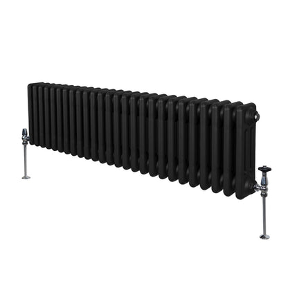 Traditional 3 Column Radiator - 300 x 1192mm - Black