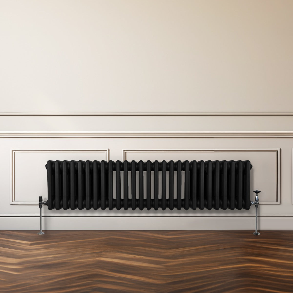 Traditional 3 Column Radiator - 300 x 1192mm - Black