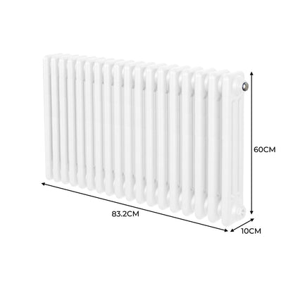 Traditional 3 Column Radiator - 600 x 832mm - White