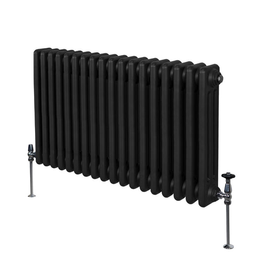 Traditional 3 Column Radiator - 600 x 832mm - Black