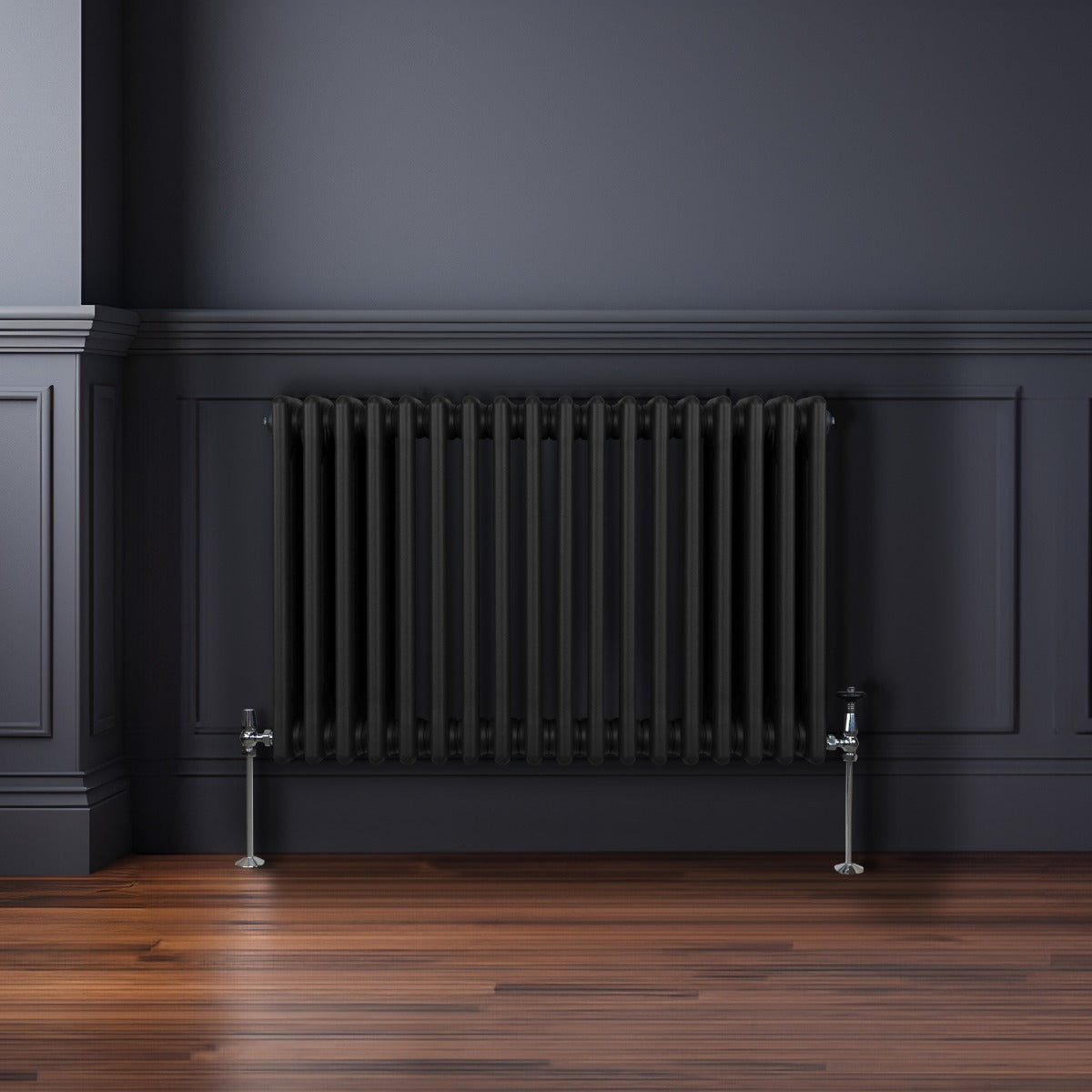 Traditional 3 Column Radiator - 600 x 832mm - Black