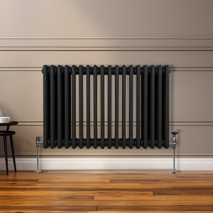 Traditional 3 Column Radiator - 600 x 832mm - Black