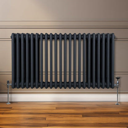 Traditional 3 Column Radiator - 600 x 1012mm - Anthracite Grey