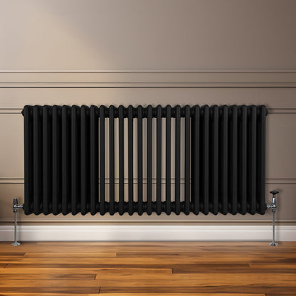 Traditional 3 Column Radiator - 600 x 1192mm - Black