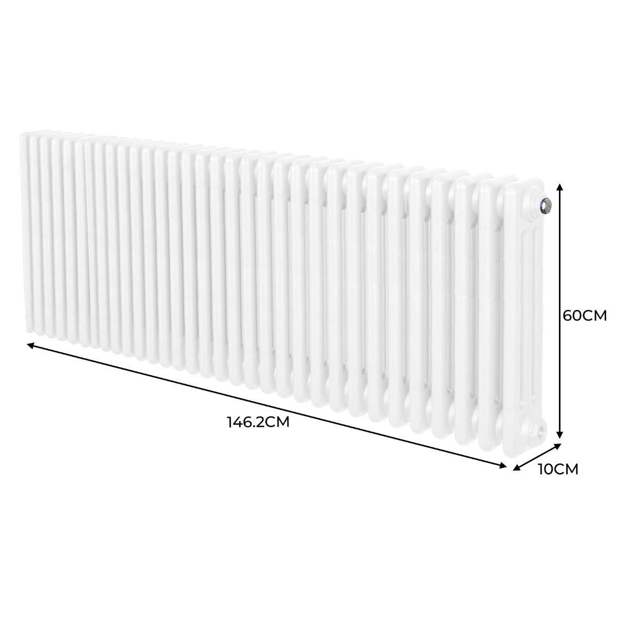 Traditional 3 Column Radiator - 600 x 1462mm - White