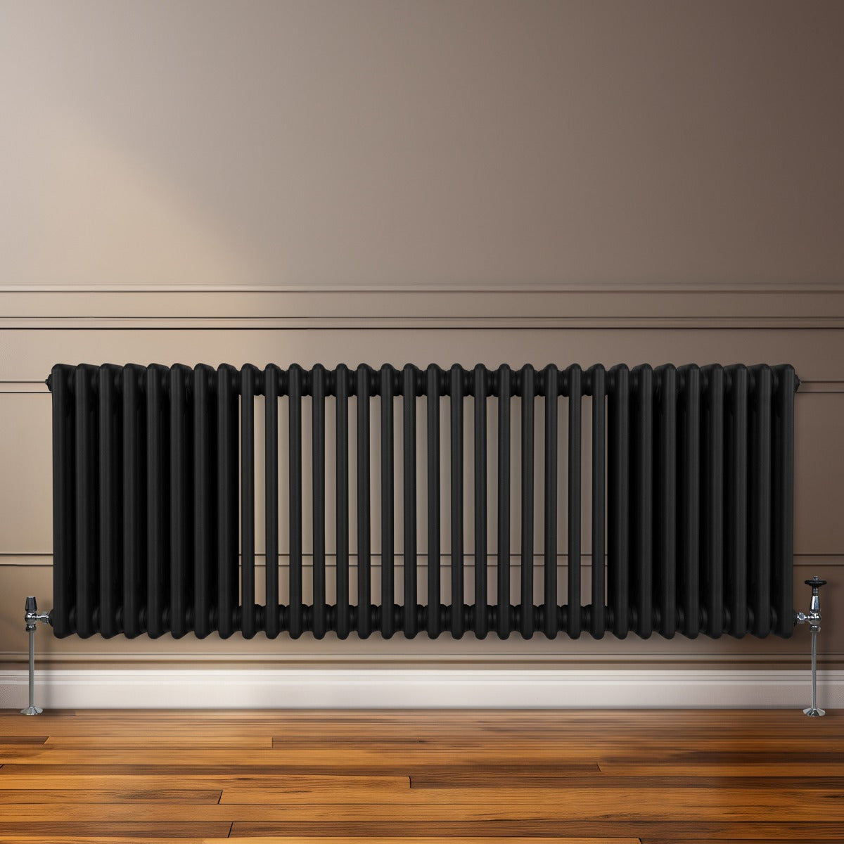 Traditional 3 Column Radiator - 600 x 1462mm - Black