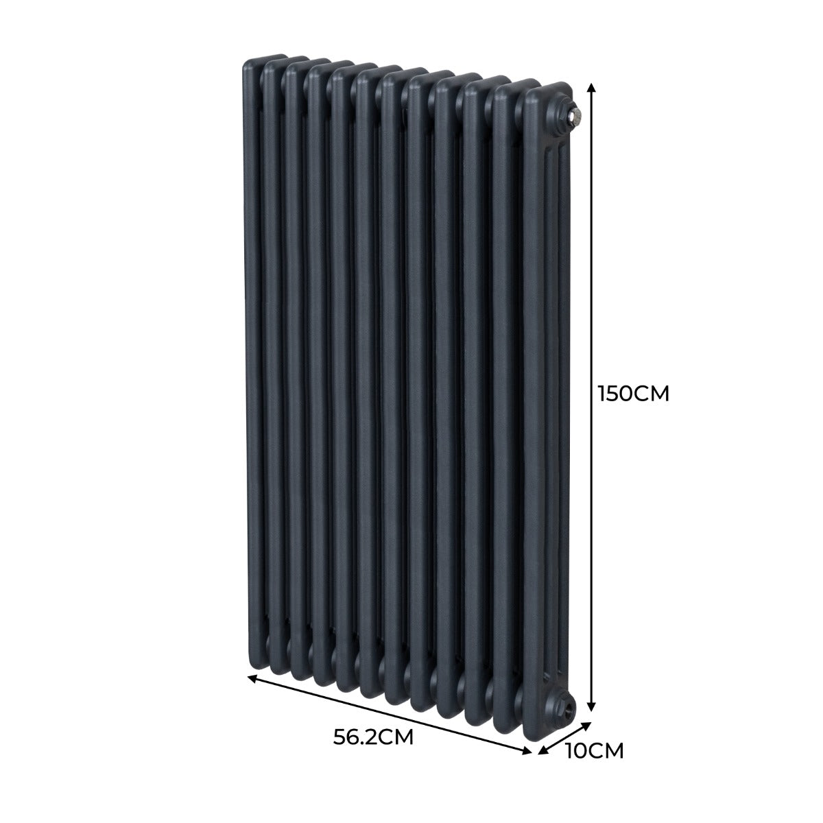 Traditional 3 Column Radiator - 1500 x 562mm - Anthracite Grey