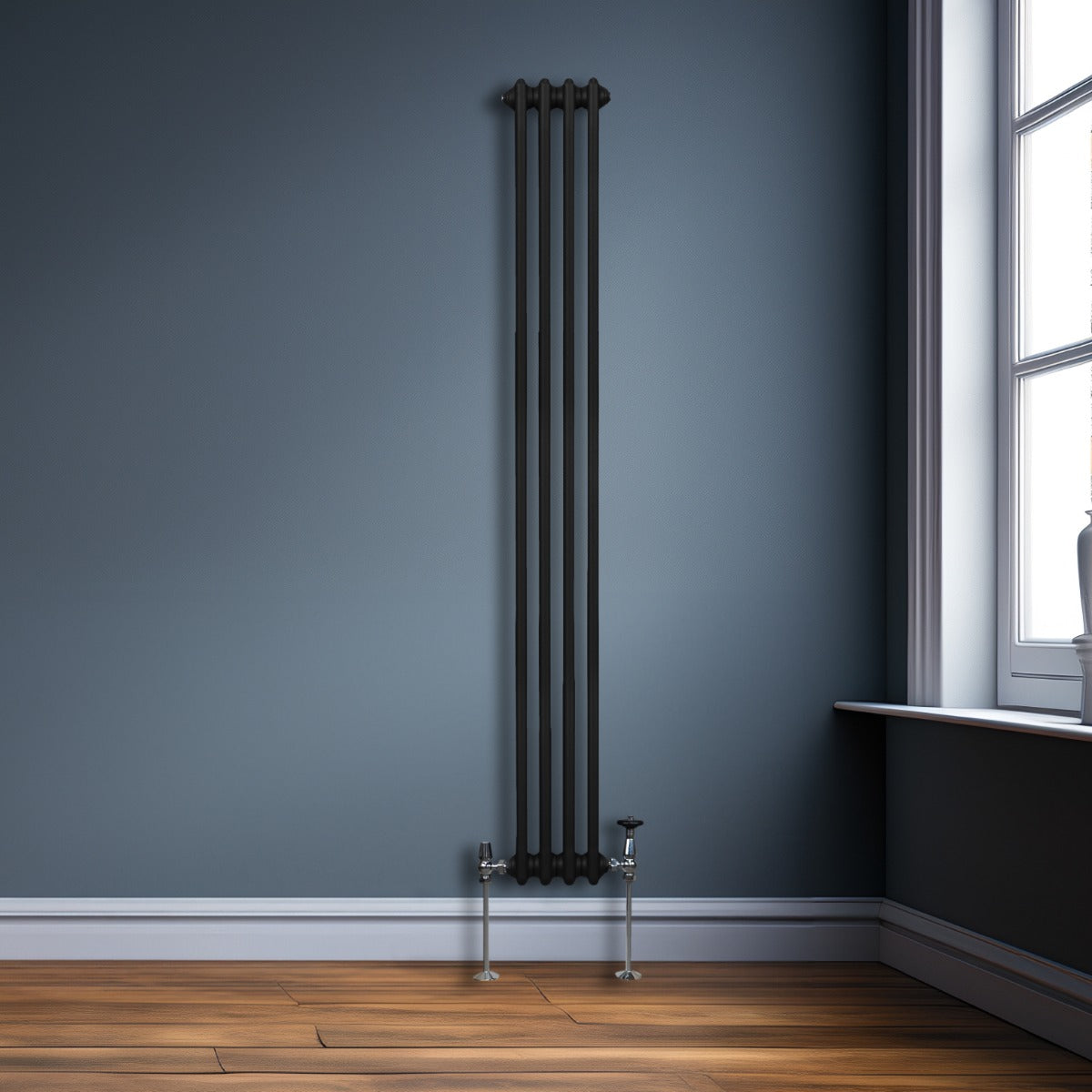 Traditional 3 Column Radiator - 1800 x 202mm - Black