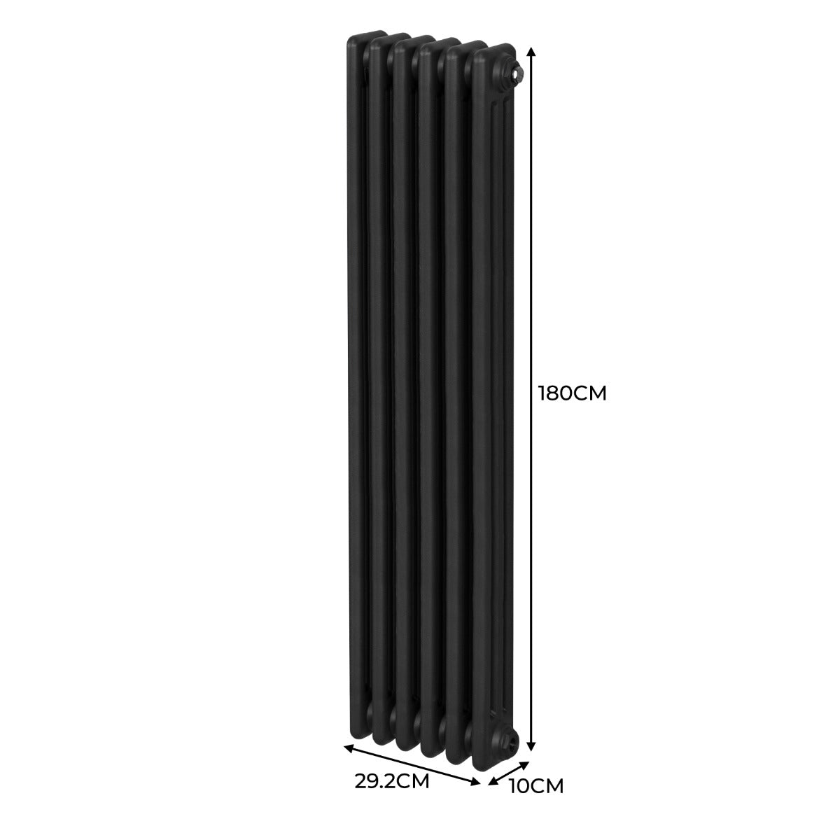 Traditional 3 Column Radiator - 1800 x 292mm - Black