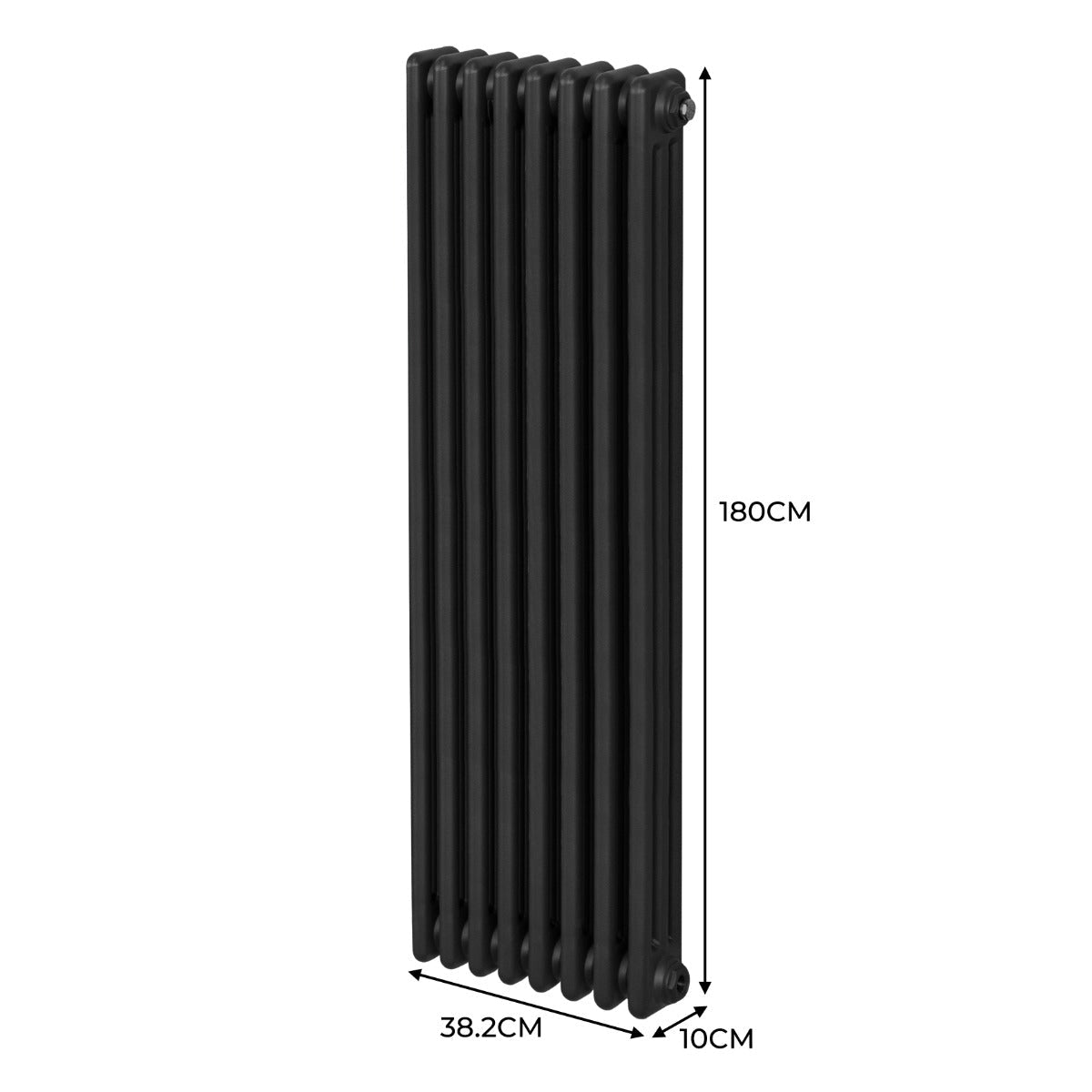 Traditional 3 Column Radiator - 1800 x 382mm - Black