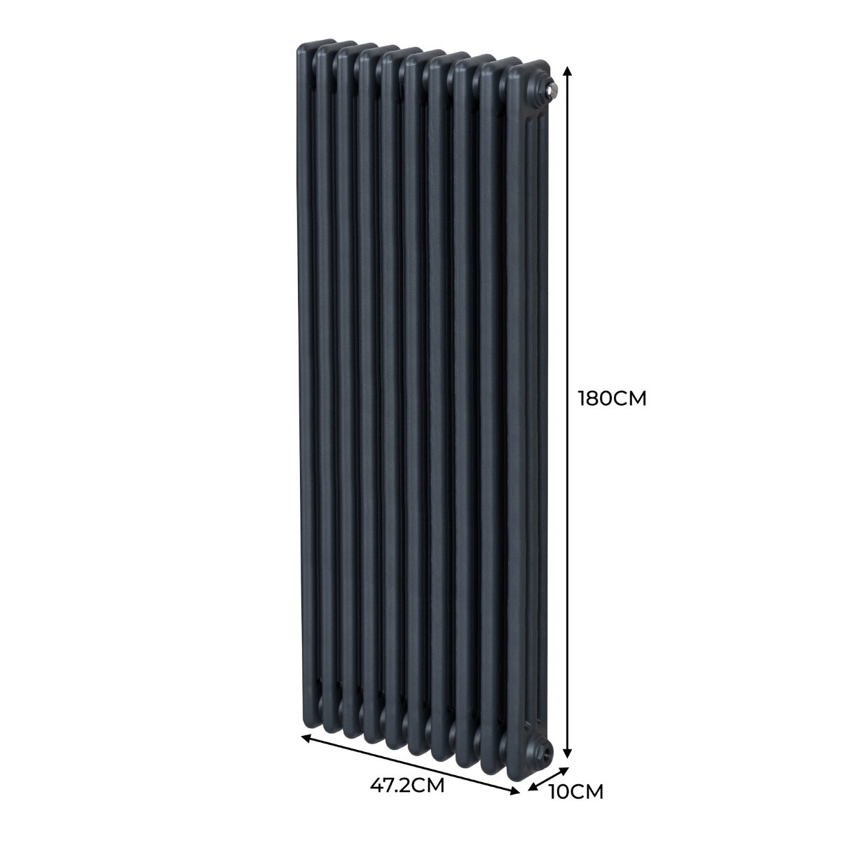 Traditional 3 Column Radiator - 1800 x 472mm - Anthracite Grey