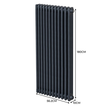 Traditional 3 Column Radiator - 1800 x 562mm - Anthracite Grey