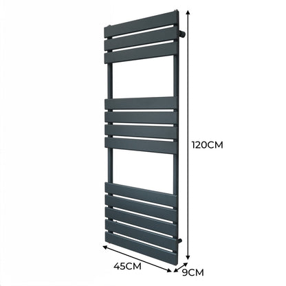 Flat Panel Towel Radiator – 1200mm x 450mm – Anthracite Grey