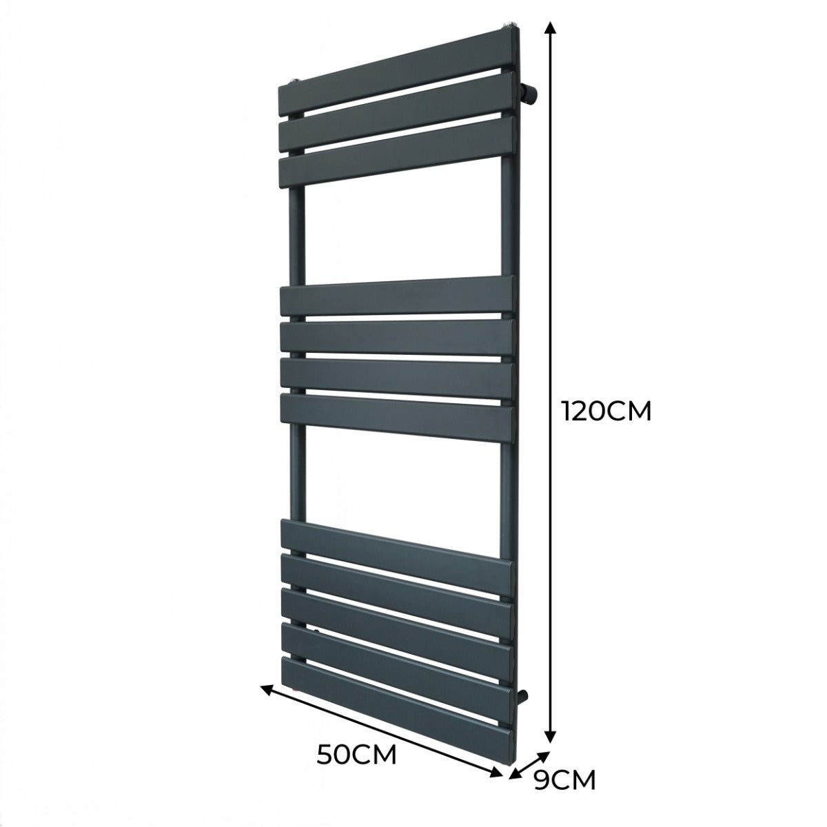 Flat Panel Towel Radiator – 1200mm x 500mm – Anthracite Grey