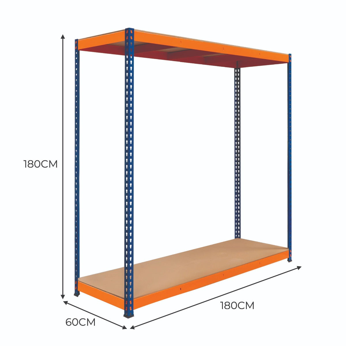 S-Rax 2 Shelf Racking - 180cm x 180cm x 60cm