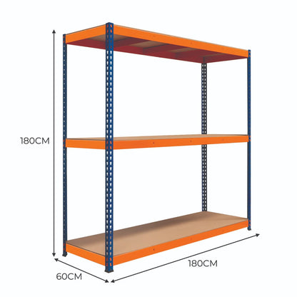 S-Rax 3 Shelf Racking - 180cm x 180cm x 60cm