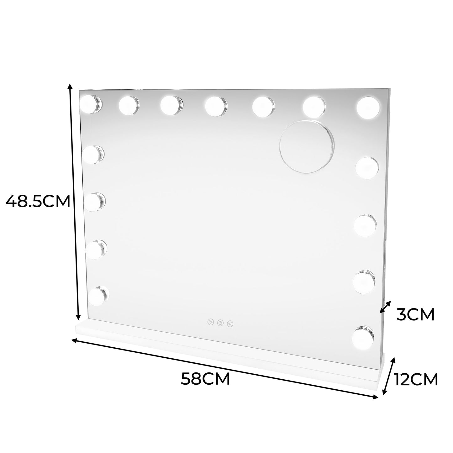 LED Bluetooth Mirror - 58 x 46cm