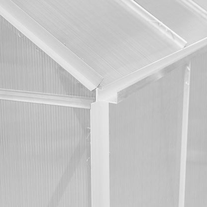 Polycarbonate Greenhouse 6ft x 4ft with Base – Silver