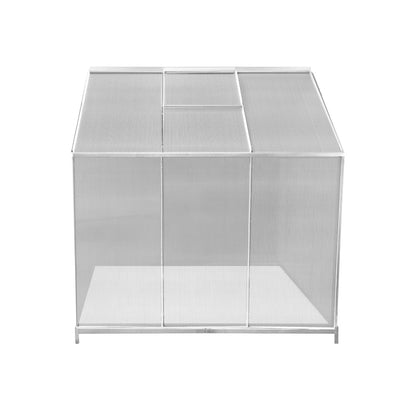 Polycarbonate Greenhouse 6ft x 6ft with Base – Silver