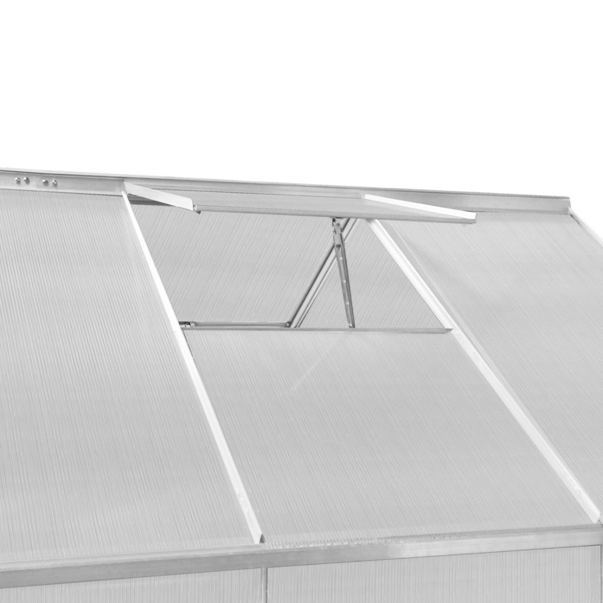 Polycarbonate Greenhouse 6ft x 6ft with Base – Silver